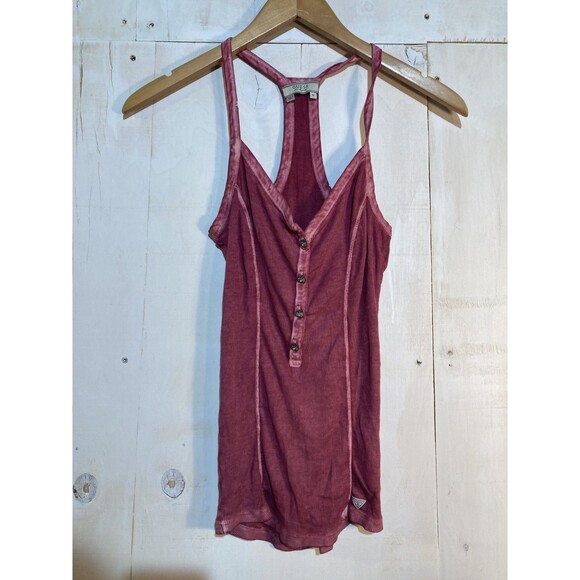 Guess Lily Henley Tank Top Pink Y2K ASO Elena Gilbert The Vampire Diaries Small - Picture 2 of 8
